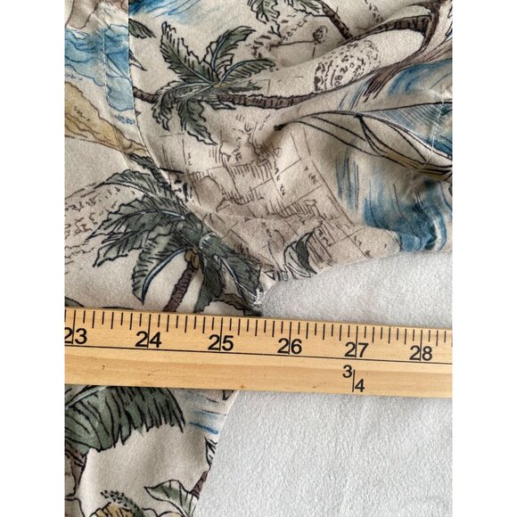 Island Shores Mens XL Hawaiian Shirt With Tropical Palm & Sailboat Print Y2K - Picture 3 of 8